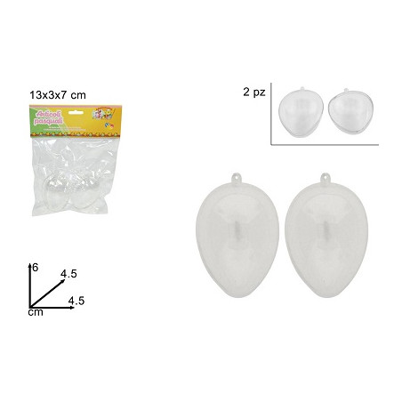 UOVO in plastica Trasparente 6 cm (cf. 2 pz)