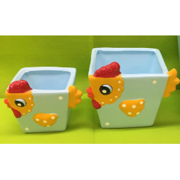 Vaso Gallina in ceramica (cf. 2pz)