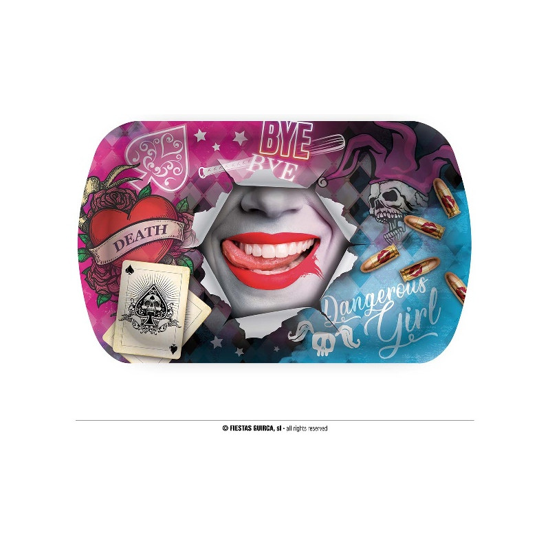 Vassoio Harley Quinn in plastica 39x24 cm