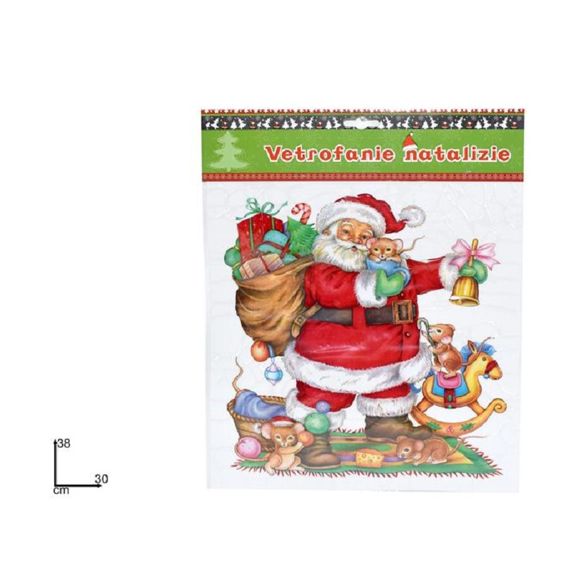 Vetrofania Babbo Natale 38x20 cm