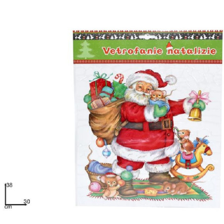 Vetrofania Babbo Natale 38x20 cm