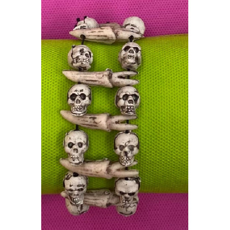 Bracciale con teschi e denti