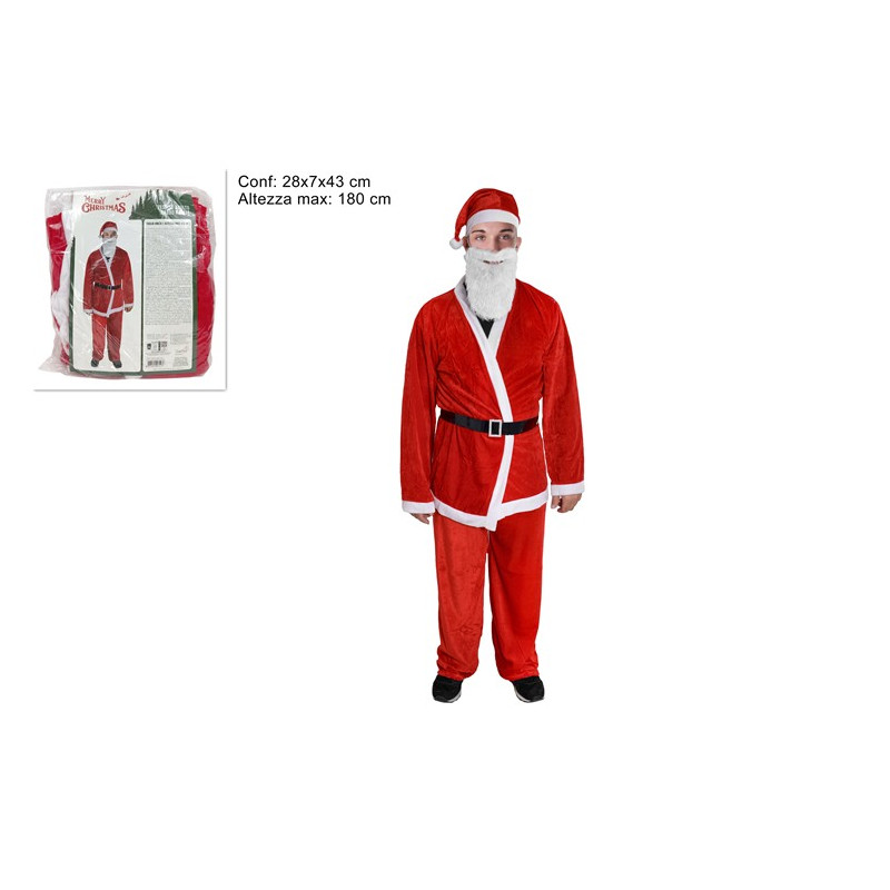 Costume BABBO NATALE in Ciniglia - Tg 48/52
