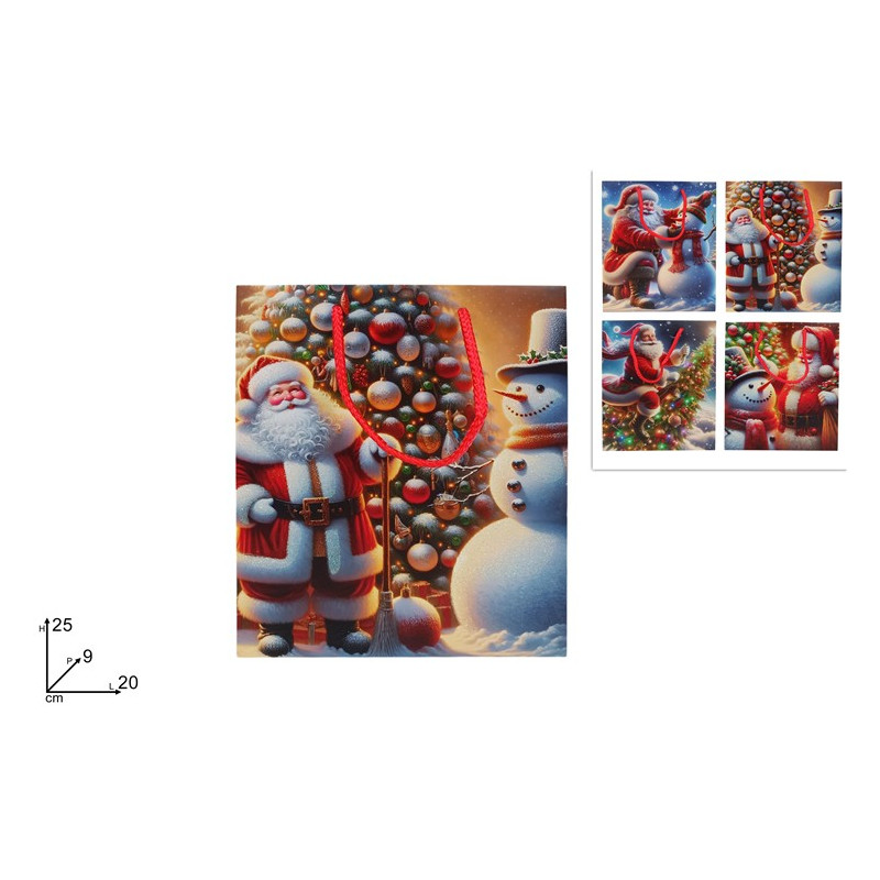 Busta Regalo Babbo Natale 25x20x9 cm