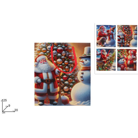 Busta Regalo Babbo Natale 25x20x9 cm