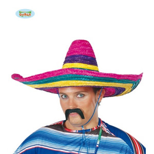 Sombrero Messicano Multicolor in paglia 50 cm