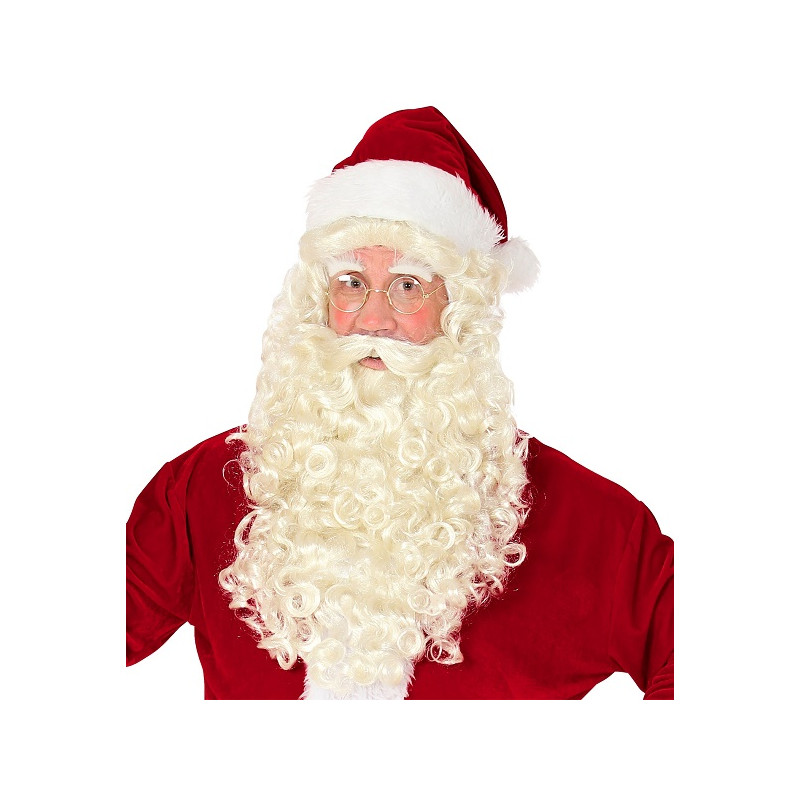 Parrucca Babbo Natale con barba, baffi e sopracciglia