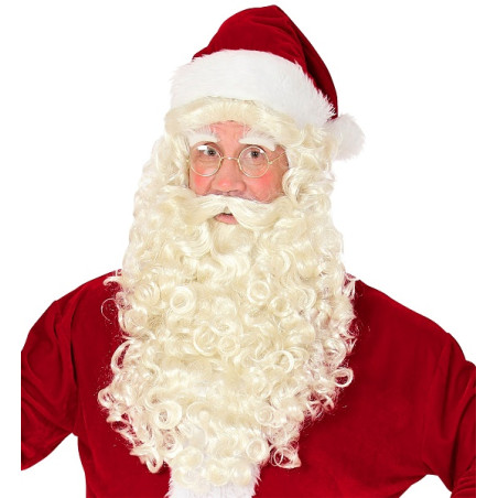Parrucca Babbo Natale con barba, baffi e sopracciglia