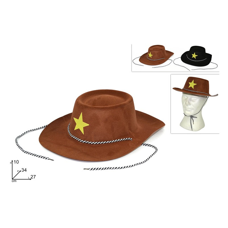Cappello Cow-Boy Marrone e Nero Floccato