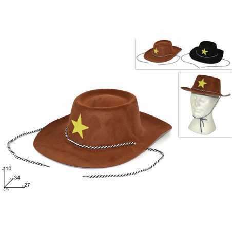 Cappello Cow-Boy Marrone e Nero Floccato