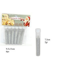 Brillantini Argento 2 gr in tubetto (cf. 6 pz)