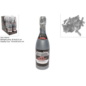 Sparacoriandolo Bottiglia Champagne Argento 32 cm