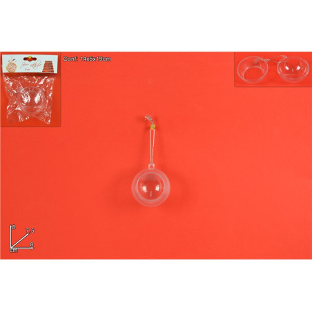 SFERA in Plastica Trasparente aperta 8 cm
