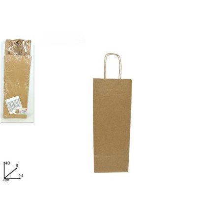 Busta Carta Regalo Avana x bottiglia 14x9x40 cm