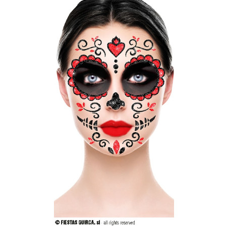 Adesivi Trucco Viso Dia de los Muertos Glitter