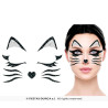 Adesivi Trucco Viso Gatto Glitter