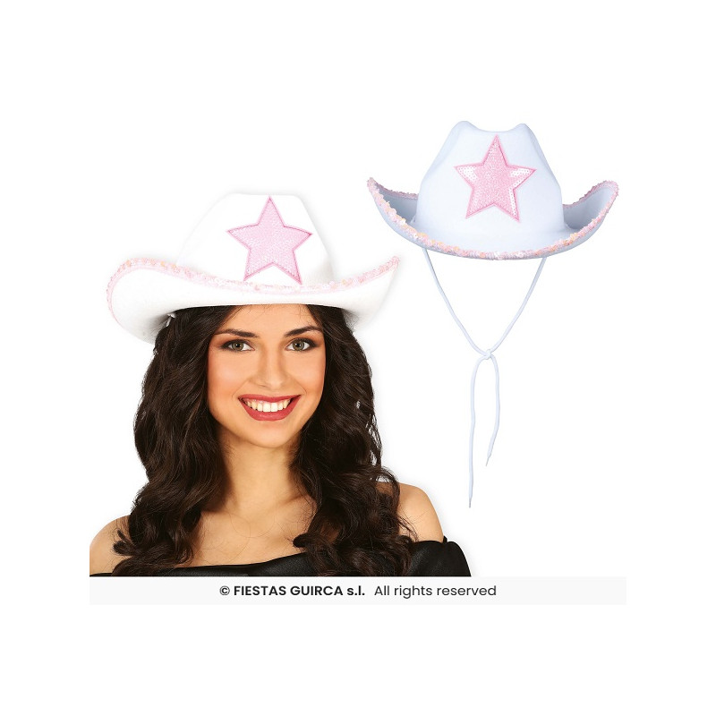 Cappello Cow-Boy Bianco con stella