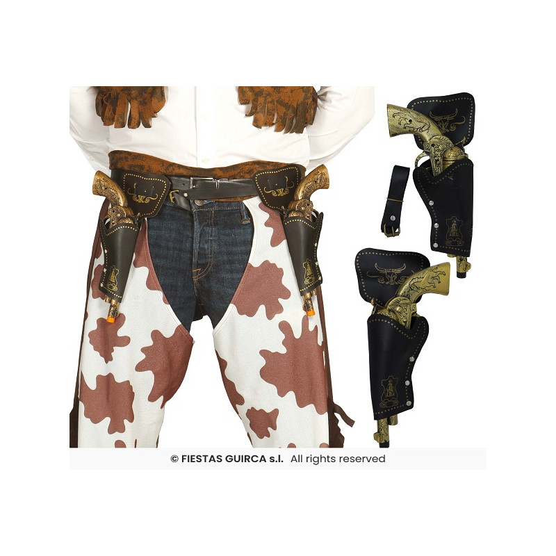 Fodero Cow-Boy Doppio con pistole 29 cm