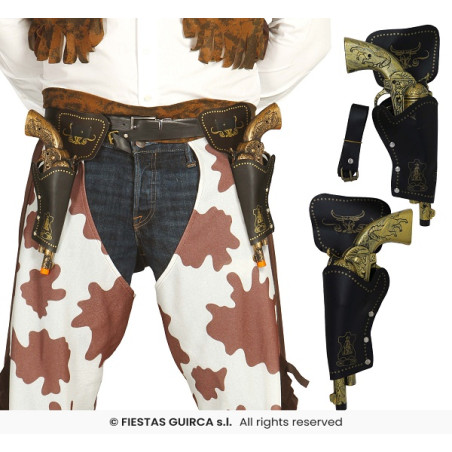 Fodero Cow-Boy Doppio con pistole 29 cm