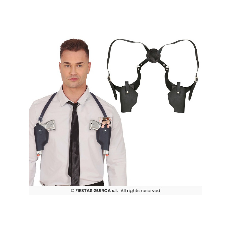 Fodero Polizia Ascellare Nero con pistole