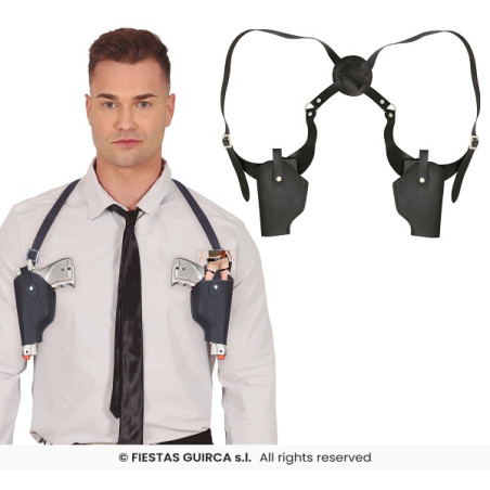 Fodero Polizia Ascellare Nero con pistole