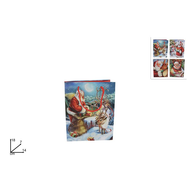 Busta Regalo Babbo Natale 18x14x7 cm