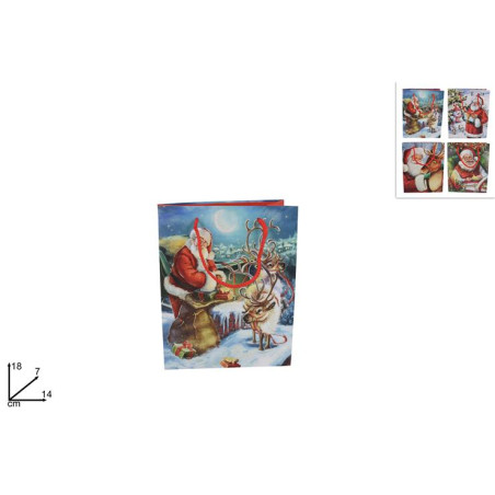 Busta Regalo Babbo Natale 18x14x7 cm