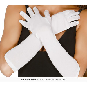 Guanti Bianchi Cotone Lunghi 45 cm