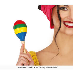 Maracas Ovale Colorato in legno 20 cm (1 pz)