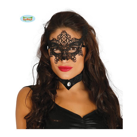 Mascherina Nera in merletto