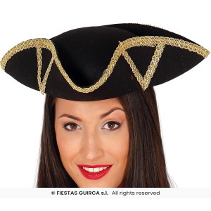 Tricorno Nero con decori oro