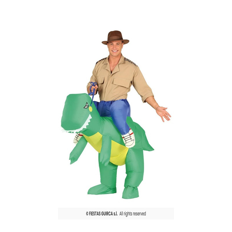 Costume ESPLORATORE su DINOSAURO - gonfiabile Tg L 52/54
