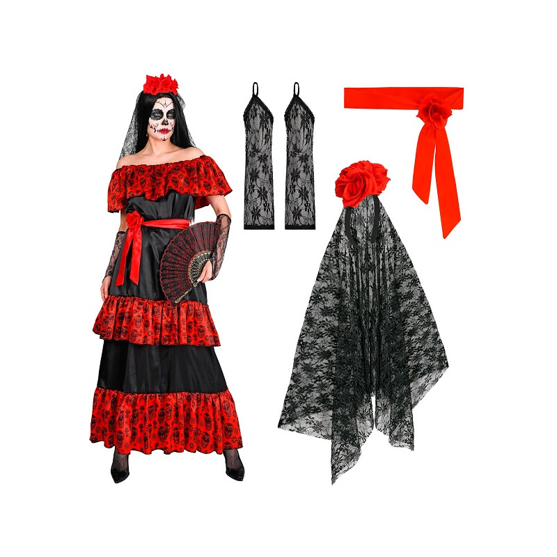 Costume SPAGNOLA DIA DE LOS MUERTOS - Tg L 46/48