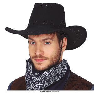 Cappello Cow-Boy Nero in similpelle