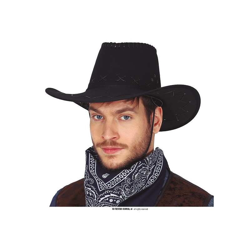 Cappello Cow-Boy Nero in similpelle