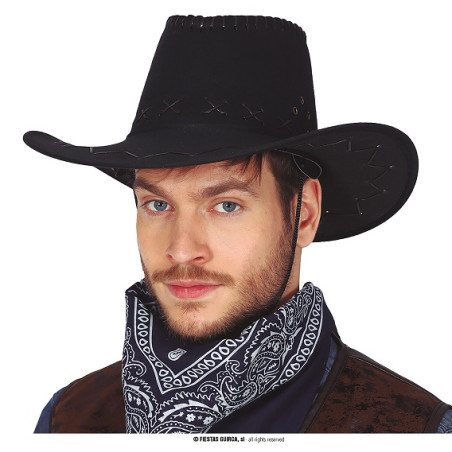 Cappello Cow-Boy Nero in similpelle
