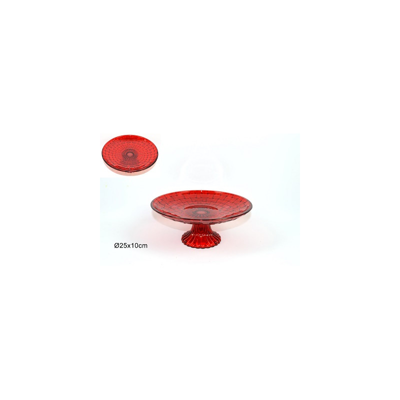 Alzatina Rossa in vetro 25 cm