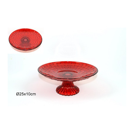 Alzatina Rossa in vetro 25 cm