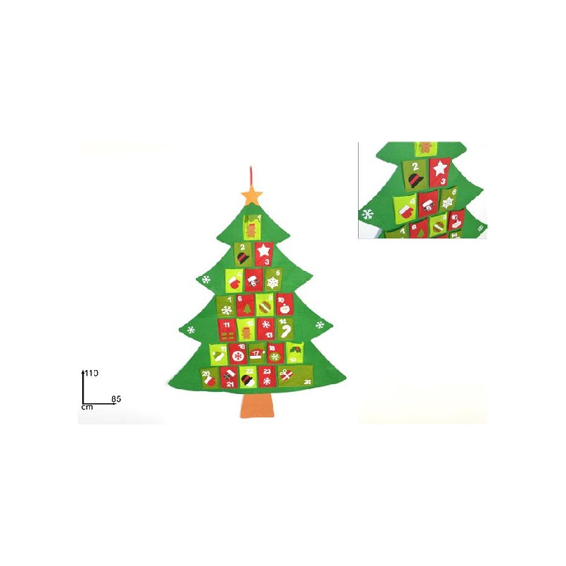 Calendario Avvento Albero di Natale 110 cm