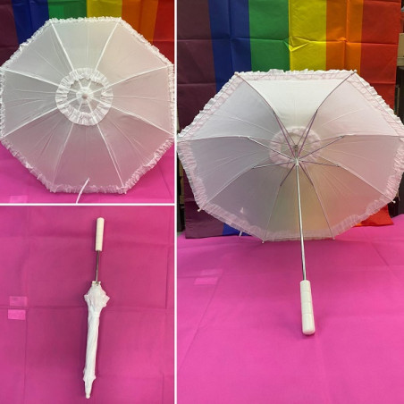 Ombrello Bianco con rouche 72 cm