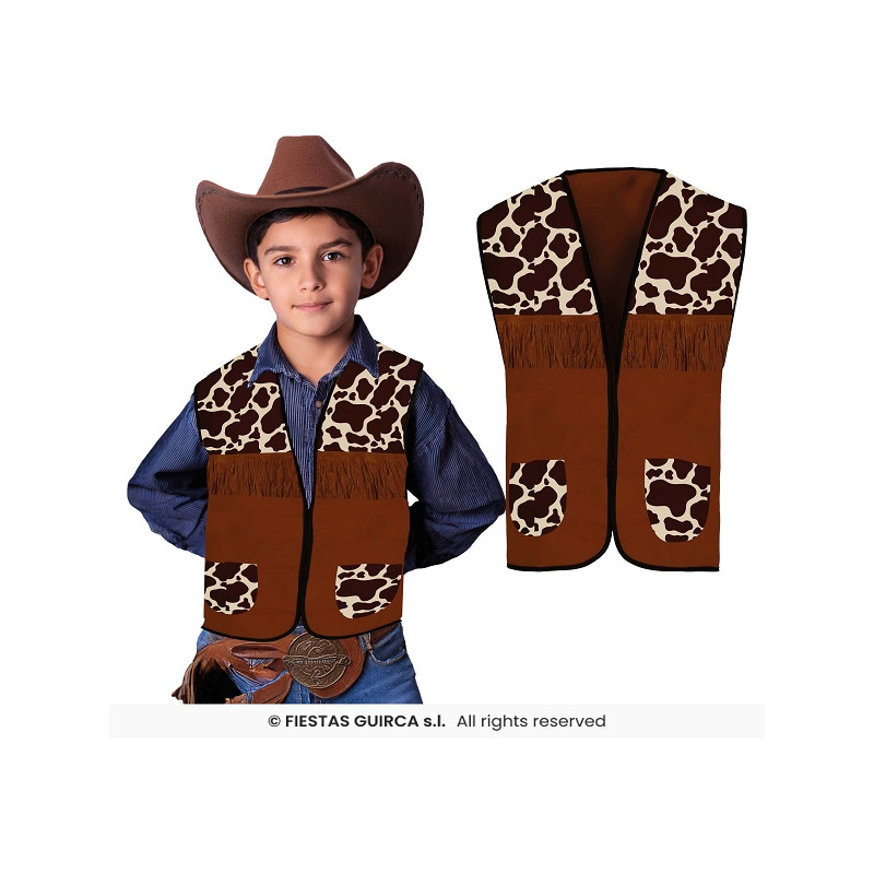 Gilet COW-BOY Marrone Bambino - Tg UNICA