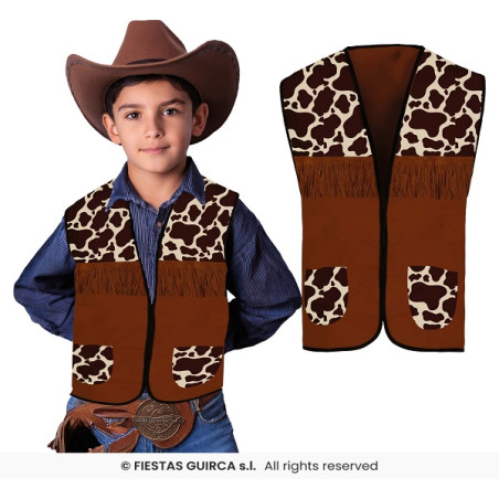Gilet COW-BOY Marrone Bambino - Tg UNICA