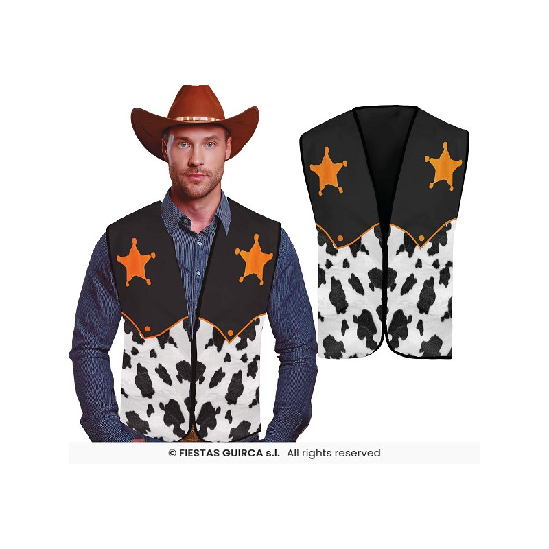 Gilet COW-BOY Nero - Tg UNICA