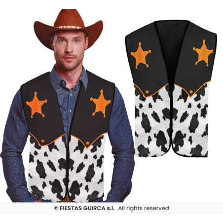 Gilet COW-BOY Nero - Tg UNICA