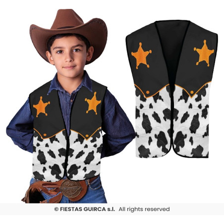 Gilet COW-BOY Nero Bambino - Tg UNICA