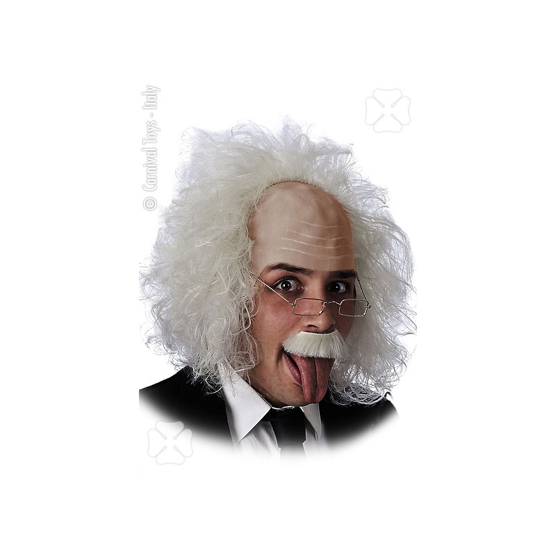 Calotta Einstain con capelli e occhiali