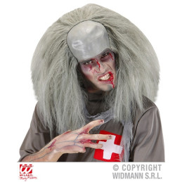 Calotta Zombi con capelli Grigi