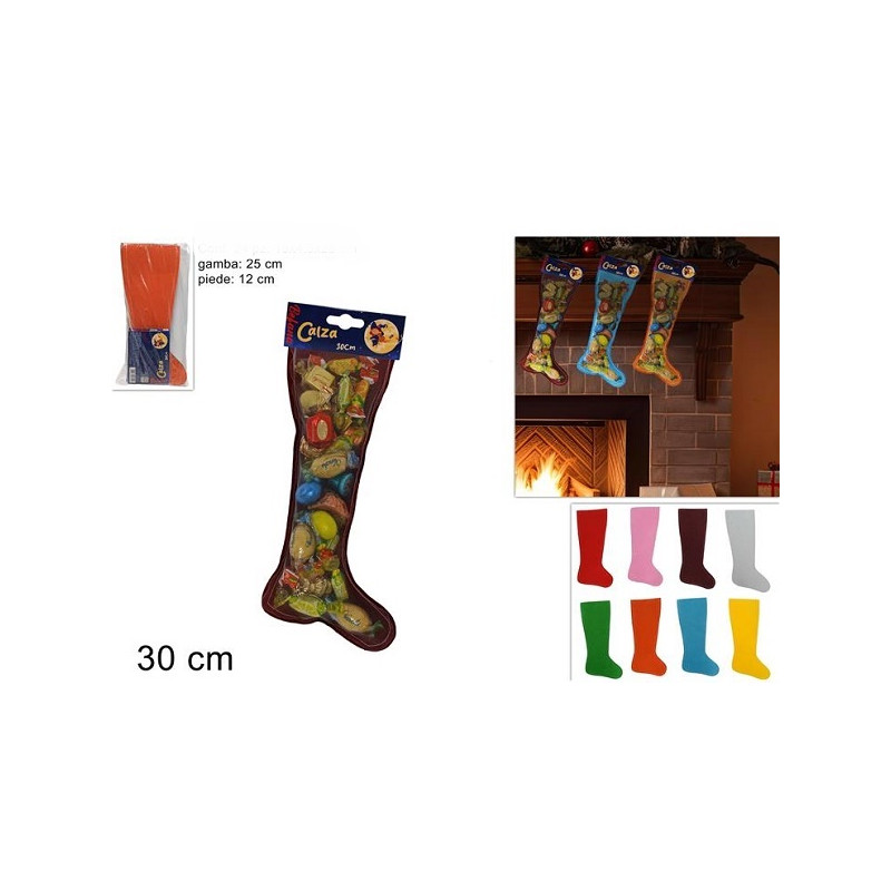 Calza Befana 30 cm Tulle e TNT - col ass