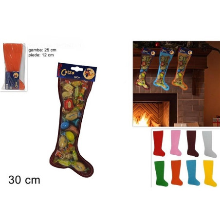 Calza Befana 30 cm Tulle e TNT - col ass