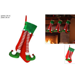 Calza Befana con gambe Elfo 36 cm